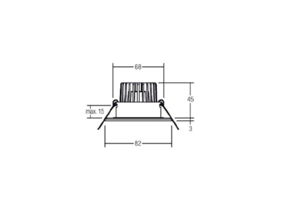 Mazeichnung Brumberg 39375423 LED Einbaustrahler 3000K edelst  dimm 