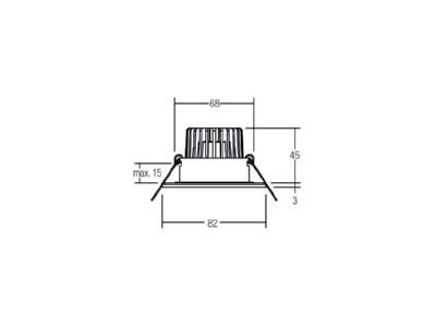 Mazeichnung Brumberg 40375423 LED Einbaustrahler 3000K edelst  dimm 