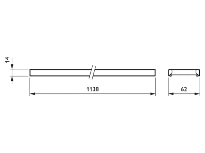 Dimensional drawing Philips Licht LL512X LED  38421300 Gear tray for light line system