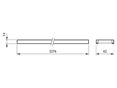 Dimensional drawing Philips Licht LL523X LED  38433600 Gear tray for light line system