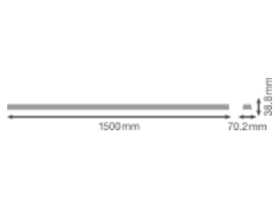 Mazeichnung LEDVANCE TRUSPFMRAIL15005PE Tragschiene 5 pol  1500mm Endschiene