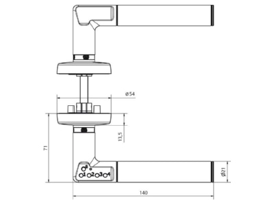 Dimensional drawing Assa Abloy effeff 492 08   11   6 Code Handle Keyboard  492 08     11    6