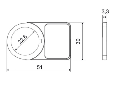 Dimensional drawing WAGO 210 853 Labelling material 19x27mm black