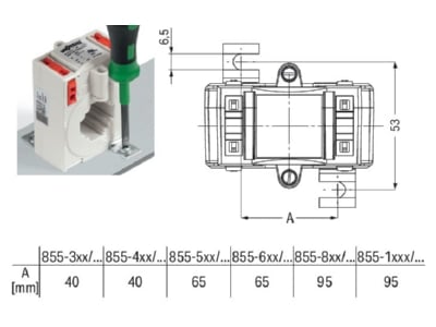 Dimensional drawing 2 WAGO 855 301 060 101 Amperage measuring transformer 60 1A