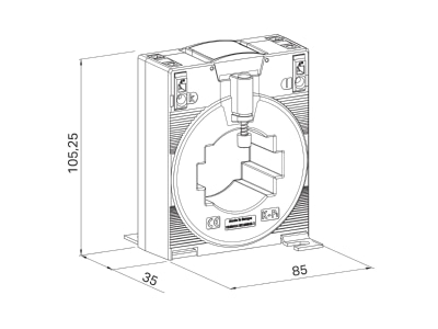 Dimensional drawing 2 WAGO 855 501 1000 1001 Current transformer 1000 1A