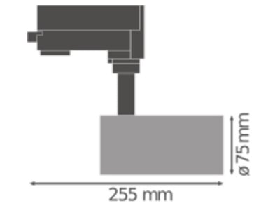 Dimensional drawing LEDVANCE TRACK SP7525W4K90RBK Downlight spot floodlight