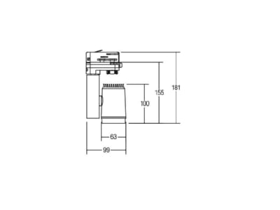 Dimensional drawing Brumberg 12013073 Downlight spot floodlight 1x12W