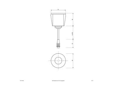 Dimensional drawing EVN P67 101002 In ground luminaire LED not exchangeable
