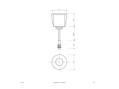 Dimensional drawing EVN P67 101001 In ground luminaire LED not exchangeable
