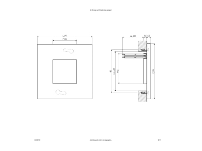 Maßzeichnung EVN LQ 4601 W LED Wandeinbauleuchte 12V 0 6W 6000K