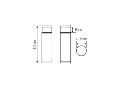 Mazeichnung ESYLUX ALVABL540 EL10820328 LED Pollerleuchte ALVABL540EL10820328