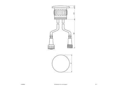 Dimensional drawing EVN P67068899L In ground luminaire LED not exchangeable