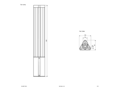 Mazeichnung EVN WLD65071502H Wegeleuchte 3000K  230V  481lm