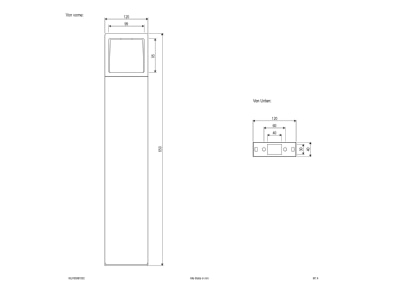 Mazeichnung EVN WLF65061502 Wegeleuchte 3000K  230V  218lm