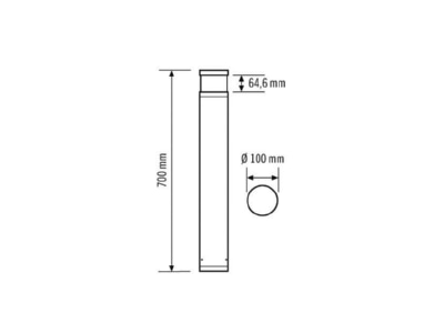 Mazeichnung ESYLUX ALVABL700 EL10821059 LED Pollerleuchte 3000K anthrazit ALVABL700EL10821059