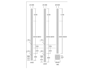 Dimensional drawing Zumtobel ALUMET ST  96275328 Luminaire for streets and places ALUMET ST 96275328