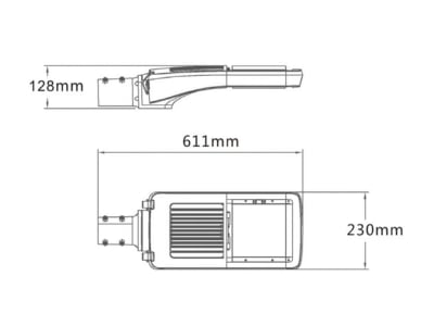 Dimensional drawing Abalight MAIN 60 760 S Luminaire for streets and places