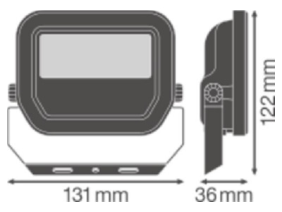 Dimensional drawing LEDVANCE FLPFM10W3000KSYM100W Downlight spot floodlight