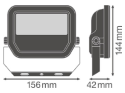 Dimensional drawing LEDVANCE FLPFM20W3000KSYM100W Downlight spot floodlight