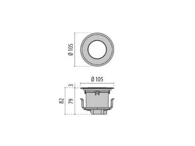 Dimensional drawing Performance in Light 3112274 In ground luminaire 1x3 5W