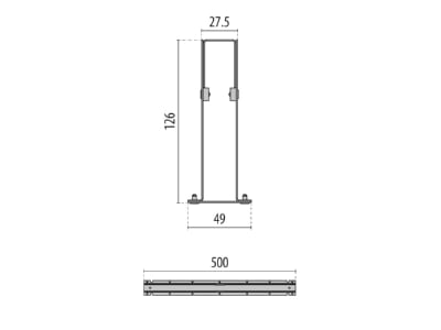 Dimensional drawing Performance in Light 3106652 Recessed installation box for luminaire