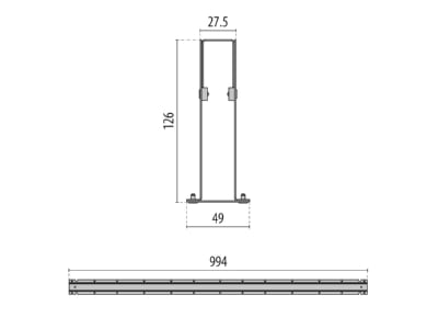 Dimensional drawing Performance in Light 3106653 Recessed installation box for luminaire