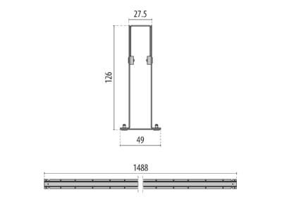 Dimensional drawing Performance in Light 3106654 Recessed installation box for luminaire