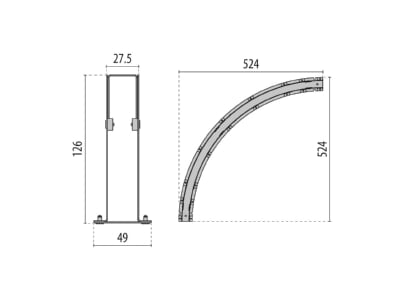 Dimensional drawing Performance in Light 3106656 Recessed installation box for luminaire