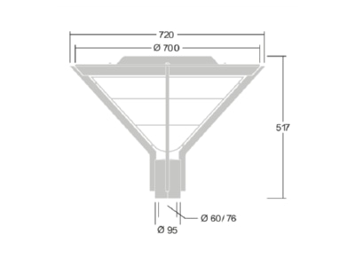 Dimensional drawing Zumtobel AVF 18L70  96672104 Luminaire for streets and places AVF 18L70 96672104