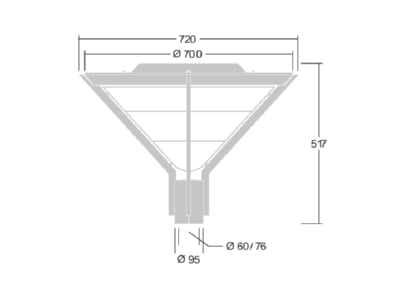 Dimensional drawing Zumtobel AVF 18L70   96672116 Luminaire for streets and places AVF 18L70  96672116