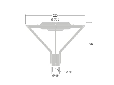 Dimensional drawing Zumtobel AVF F 18L  96672108 Luminaire for streets and places AVF F 18L 96672108