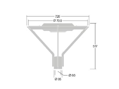 Dimensional drawing Zumtobel AVF F 18L  96672110 Luminaire for streets and places AVF F 18L 96672110