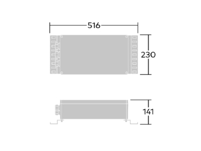 Mazeichnung Zumtobel GP AB1X200  96670348 Vorschaltgeraet GP AB1X200 96670348