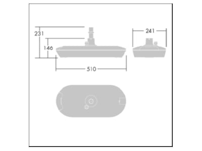 Dimensional drawing Zumtobel UD 24L50   96279218 Luminaire for streets and places UD 24L50  96279218