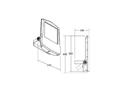 Dimensional drawing Brumberg 60808644 Downlight spot floodlight 1x225W