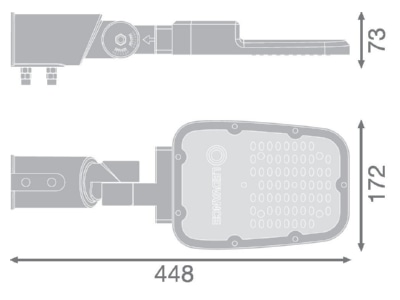 Mazeichnung Ledvance SLAREASPDSMV30W727 LED Strassenleuchte 727