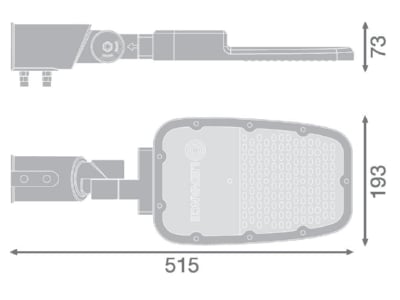 Mazeichnung Ledvance SLAREASPDMDV65W730 LED Strassenleuchte 730