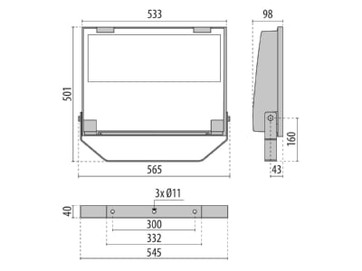 Dimensional drawing Performance in Light 30611690101 Downlight spot floodlight