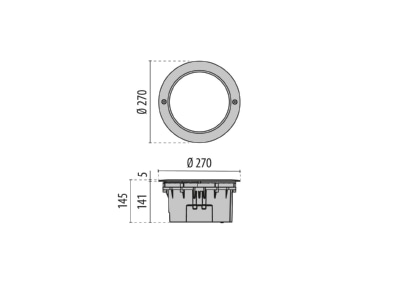 Dimensional drawing Performance in Light 3111905 In ground luminaire LED exchangeable