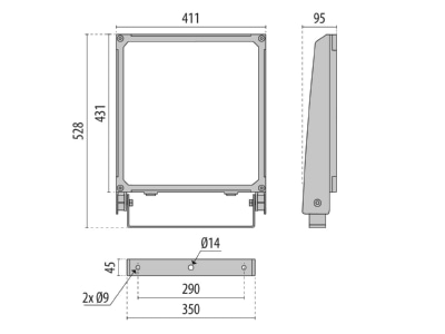 Dimensional drawing Performance in Light 3116134 Downlight spot floodlight