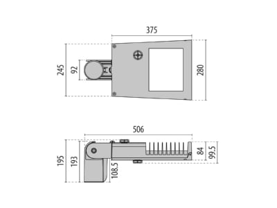 Dimensional drawing Performance in Light 3117735 Luminaire for streets and places