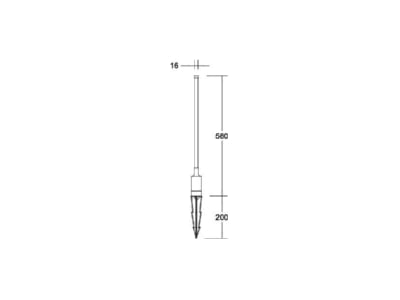 Dimensional drawing Brumberg 60020103 LED ground spike 3000K  graphite