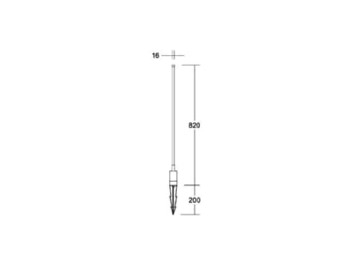 Dimensional drawing Brumberg 60021103 LED ground spike 3000K  graphite