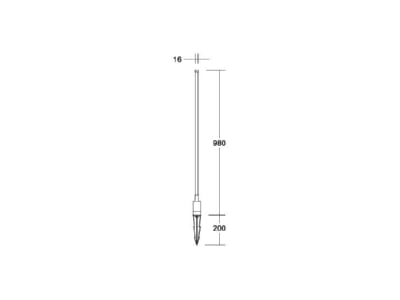 Dimensional drawing Brumberg 60022103 LED ground spike 3000K  graphite