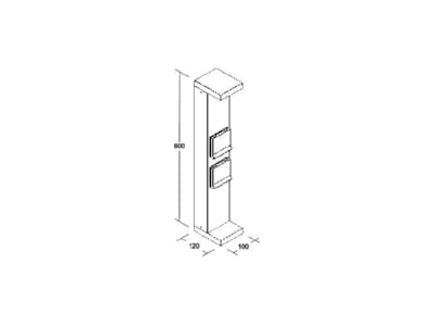 Dimensional drawing Brumberg 60046103 LED bollard light 3000K  graphite