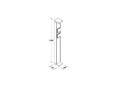 Dimensional drawing Brumberg 60056103 LED bollard light 3000K  graphite