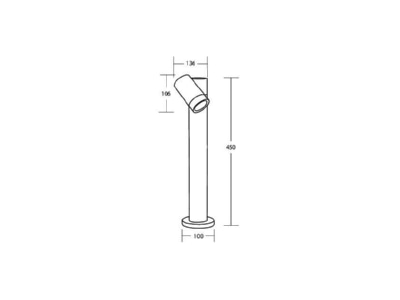 Dimensional drawing Brumberg 65361100 LED pedestal light dark grey