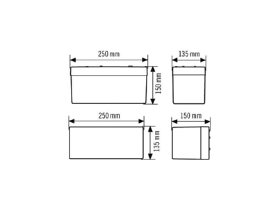 Mazeichnung ESYLUX SLB EL LED 3h 21mSM Notleuchte 21m EKW 2 5W SLB LED ws