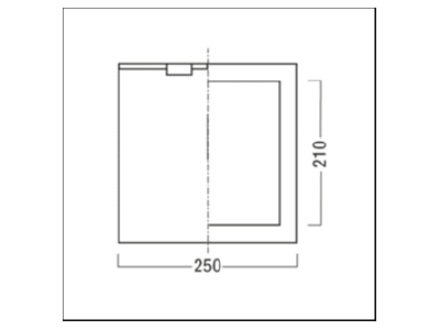 Dimensional drawing Zumtobel CUBESIGN  22168758 Pictogram for emergency luminaire CUBESIGN 22168758