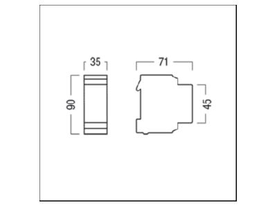 Dimensional drawing Zumtobel ONLITE EPD 2 Phase monitoring relay